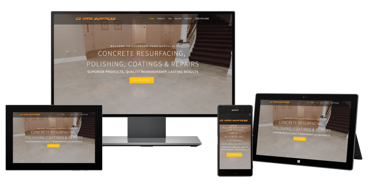 Contractor website for Colorado Hard Surfaces Concrete Contractor
